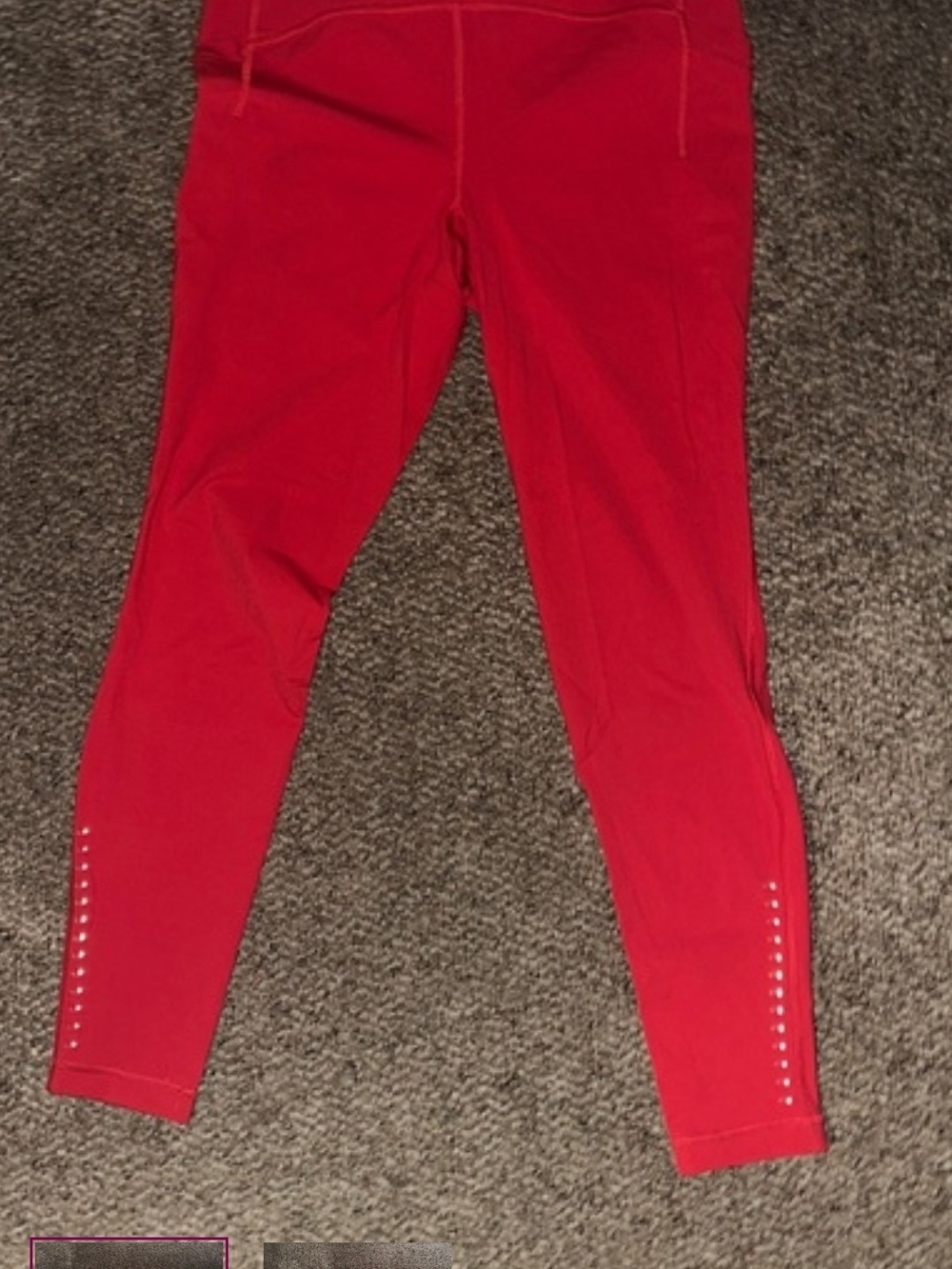 lululemon athletica Red Leggings with Stud Detail High Rise New